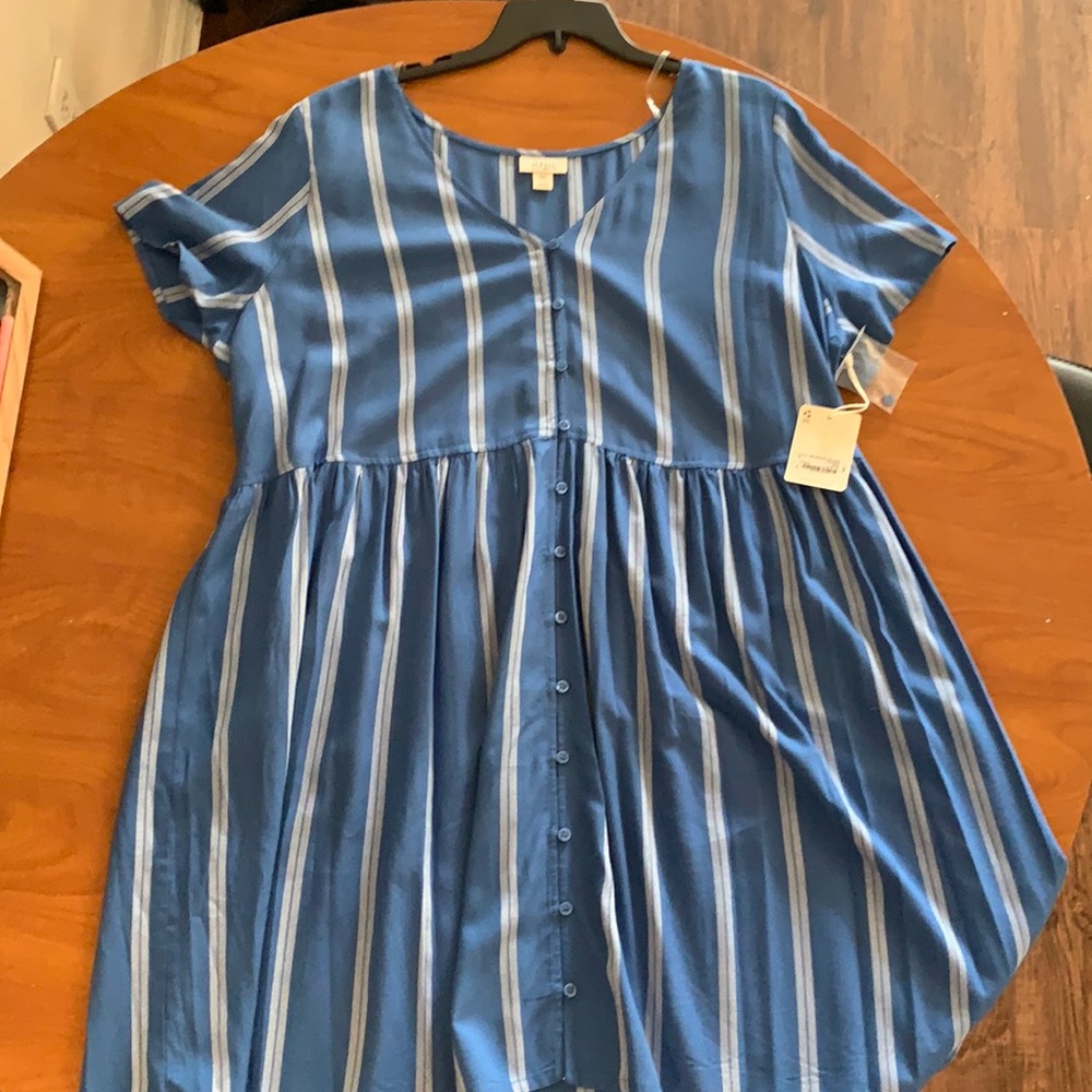 Blue and white striped dress. Size XXL